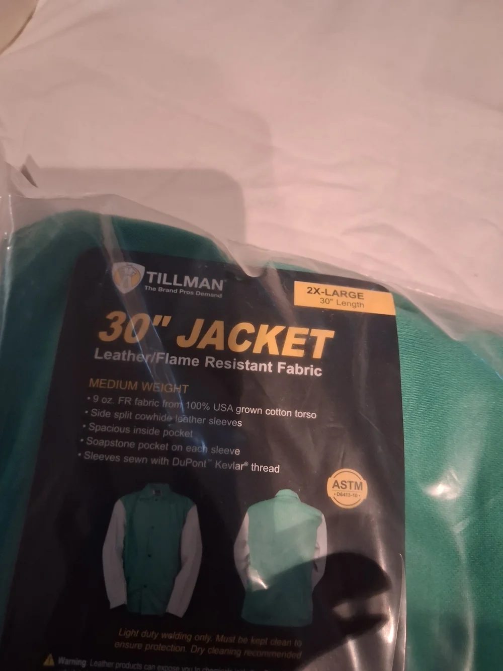 Tillman 96302X 2XL FR Cotton Leather Sleeve Welding Jacket New